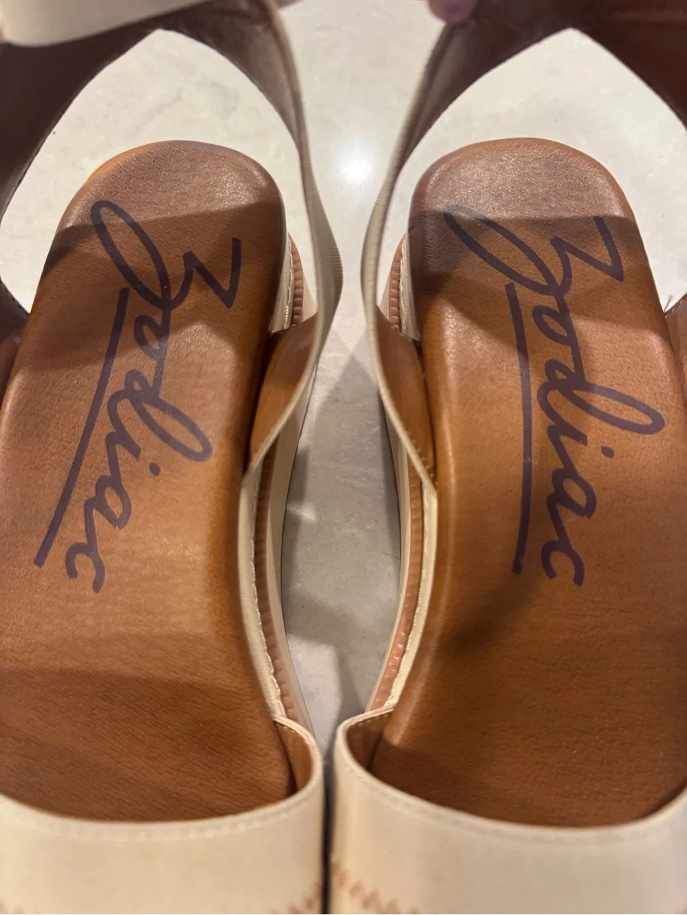 Platform Sandal in Beige Cream - Women's Elastic Strap